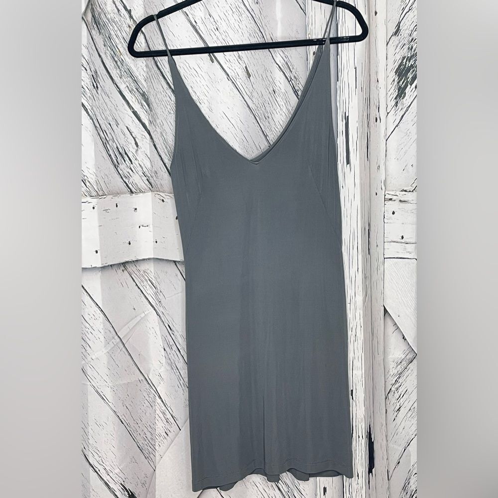 AKRIS 100 Years Viscose Slip Dress Gray Size 8